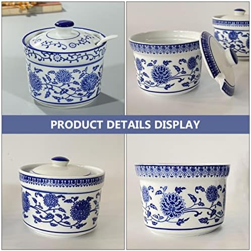 2 парчиња порцелански зрна countertop Декоративни прибор за храна за садови за складирање домашен кондимент и сина чинија канистер