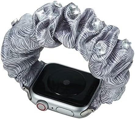 Bling Scrunchie Watch Band Charms, подароци идеи за тинејџерки, најдобар пријател, компатибилен со iWatch Series 5/4/3/2/1, за Watch Band 38mm/40mm