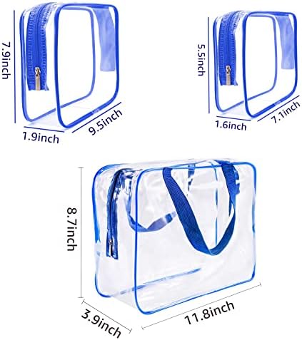 6 парчиња Јасни Козметички Кеси, Одобрена Торба За Тоалетна Торба Одобрена ОД ТСА, Кристално Чиста Организација За Патни Торби Пвц, Јасни