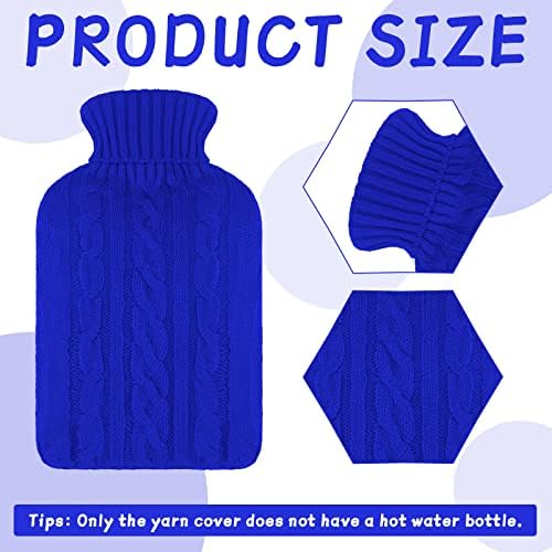 3 парчиња шише со шише со топла вода покритие мека покривка само плетено џемпер со шише со топла вода за жени деца мажи, 2L само за