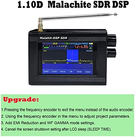 Goozeezoo 1.10d Malachite DSP SDR радио приемник 50kHz-2GHz All Band Radio AM SSB NFM WFM со 3,5-инчен екран на допир и батерија