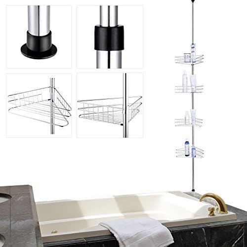 Koval Inc. Tub Shower Caddy Организатор за бања Организатор за тензија Пол W корпи