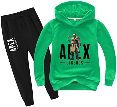 Jotolan Kids Child Apex Legends Долга ракав џемпер со аспиратор, пулвер худи и долги панталони тренерки за момчиња девојчиња
