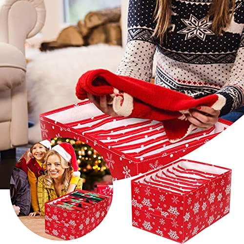 9 Решетка Божиќна Кутија Панталони Долна Облека Божиќ Родител Дете Божиќна Торба За Складирање Облека Зимска Топла Кутија За Складирање