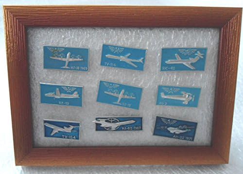 Развој на авијација во СССР 9 постави советски руски авиони Аерофлот историја игла значка во рамка кафеава
