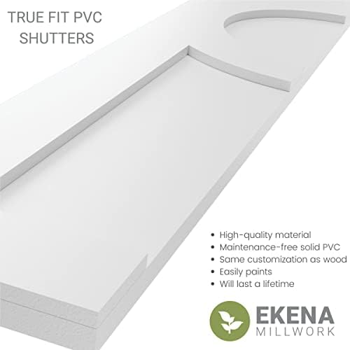 Ekena Millwork TFP001AC12X045LP Вистински Вклопуваат Пвц Центар Круг Уметност &засилувач; Занаети Фиксна Монтажа Ролетни,, 12 W, Лили Влошки