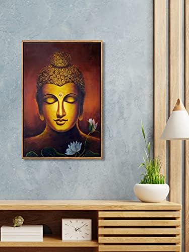 999STORE лебдечка рамка лорд Гаутам Буда со цвет вертикално сликарство за wallид Golden054