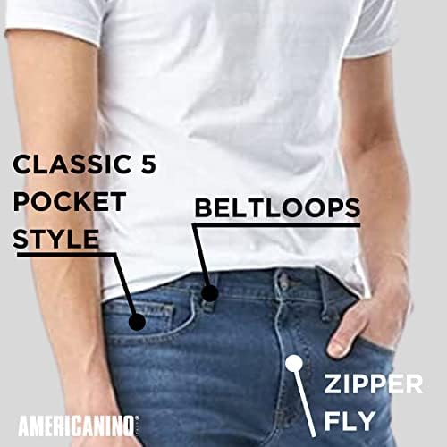Тенок фармерки со машка машка машка машка мешавина - мека мешавина од памук, дизајн со 5 џеб | Секојдневен тексас