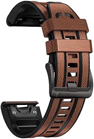 Aisports 22mm Брзо Се Вклопуваат Часовник Бенд Компатибилен За Garmin Феникс 7/6/6 Про/5/5 Плус Бенд Кожа Силиконски Хибриден Спорт Нараквица