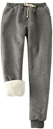 XXBR женски руно џемпери Sherpa наредени зимски топло атлетски џогер дебела кадифен термички панталони со џебови m-5xl