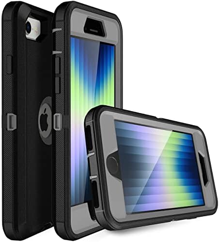 MXX iPhone SE 2020 / SE 2022 Тешка Заштитна Кутија Со Заштитник На Екранот [3 Слоја] Солиден Гумен Заштитен Капак за Заштита од Удари