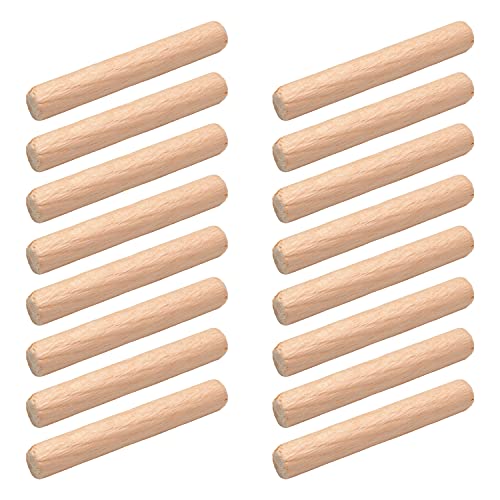 Bettomshin 100 парчиња дрвени пинови за миење садови, 6мм диа 40мм должина на должина на шипки дрвени стапчиња дрвени шипки на мијалници, заболени краеви за полесно вметнув