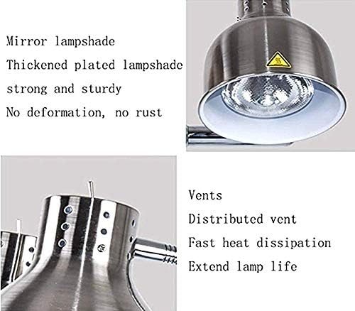 Комерцијална ламба за греење единечна глава 250W бифето за изолација табела 500W моќна мермерна база професионална преносна за зачувување на храна 27x70см, сребро