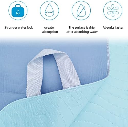 2 пакувања за кревети за кревети за инконтиненција за позиционирање на креветот со рачки за лифт и пренесување на еднократно водоотпорни