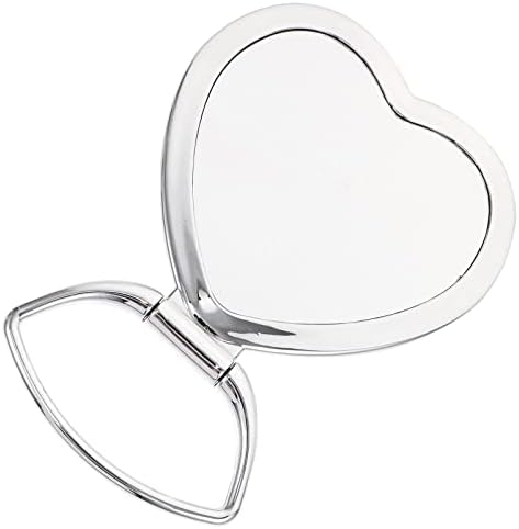 Fomiyes Round Mirror Round Mirror Vanity Desk Mirror Hoster Hosterics Cosmetics Mirror Преклопна десктоп двојна со употреба на срцев дизајн