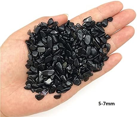 Seewudee AG216 50g 3 големина природна црна опсидијанска кварц кристална чакал дегаус прочистување камен минерален резервоар за риби природни камења и минерали подарок