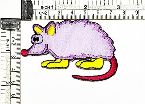 Кленплус 2 парчиња. Виолетова Глувчето Стаорец Симпатична Животински Везени Железо На Шие На Лепенка За Костим Облека Фармерки Јакни