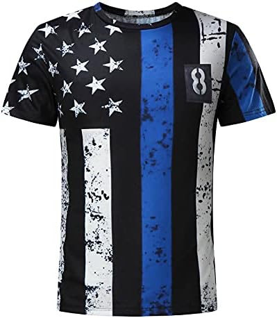Кошули за мажи, машко плус големина Американско знаме Патриотско знаме Патриотско маица Ден на независност на Денот на печатење врвови летни кошули со краток рака?
