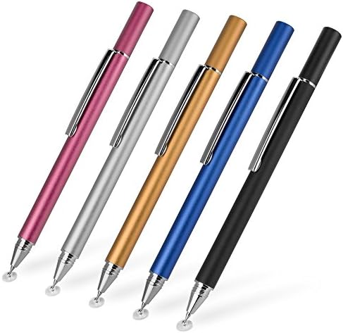Пенкало за пенкало во Boxwave Compatible со Samsung Galaxy Book Flex 2 Alpha - FineTouch капацитивен стилус, супер прецизно пенкало за стилот - метално сребро