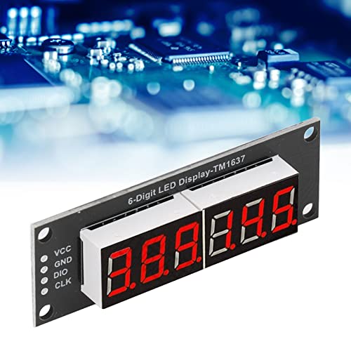 Дисплеј на LED сегмент на Kadimendium 6 Digit Tube TM1637 Дигитален оптоелектронски модул дигитален сегмент цевка за дигитален сегмент