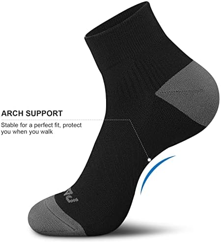 Чорапи за компресија на жени во Паплус, 6 пара, перничиња кои работат со атлетски спортски глуждови чорапи со лак за поддршка