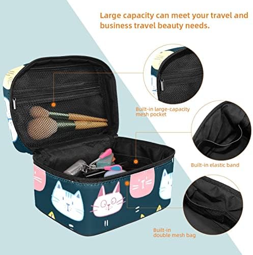 торба за Шминка за Патување јојоамој Со Преграда, Слатко Лице За Мачки Голема Козметичка Кутија Персонализирана Кутија За Убавина