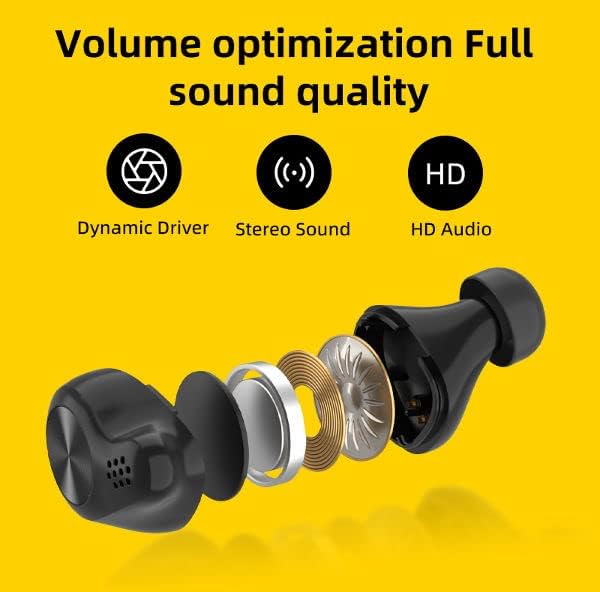 Lotus T1 Вистински безжични уши со Bluetooth со микрофон - Премиум звук на Bluetooth со Bluetooth со длабок бас