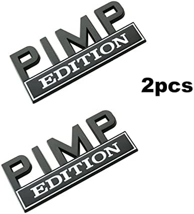 Acdeyaca Pimp Edition Amblem Amblem, 3D Auto Bagge Decal Decal компатибилен со Universal Crumo Crumon SUV, 2 парчиња