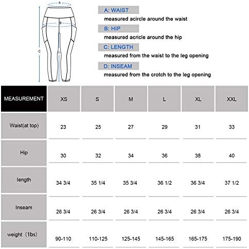 Tyagain женски високи половини јога панталони Јога хеланки со џебови Панталони за контрола на стомакот, кои работат панталони