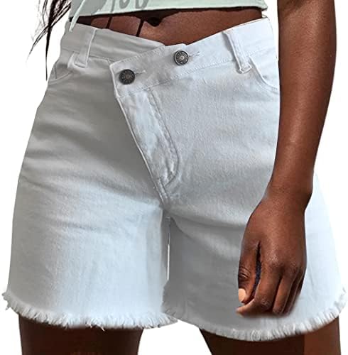 Neyouqe жени Крис Крос -кросовер модни тексас шорцеви средно половини кратки фармерки обични летни девојки кои се протегаат со низок пораст Jeanан