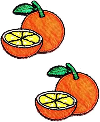Кленплус 2 парчиња. Мини Портокалово Лето Слатко Овошје Цртан Филм Лепенка Овошје Везена Апликација Занает Рачно Изработено Бебе Девојче Женска Облека САМ Костим