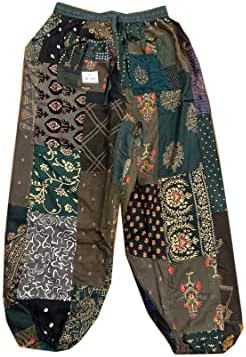 Hanecraft Sahiba Handicraft India® Харем панталони за жени крпеница јога бохо палацо породилно pj облека