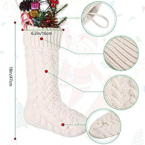 6 пакувања Божиќни чорапи 18 инчи кабел плетени божиќни чорапи Големи класични Божиќни камиони виси чорапи за Божиќна празничка