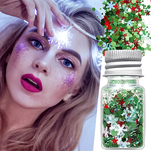 Nail Polish Sequin Glitter Powder Christmas Christmas Sumeflake Пет зашилени starвездени елкини поставени скелети шминка