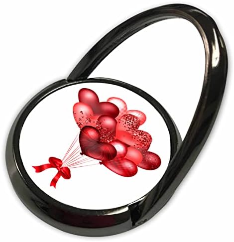 3Drose Glam Image на црвен сјај балон букет илустрација - телефонски прстени