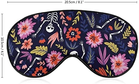 Скелети за танцување во цветна градина маска за спиење мека маска за слепите преносни очи со прилагодлива лента за мажи жени