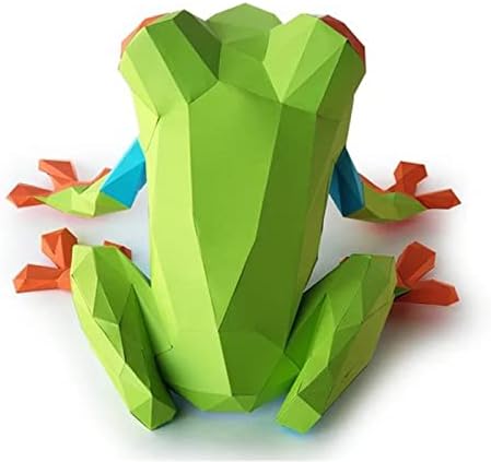 Wll-dp дрво жаба рачно изработена хартија скулптура 3D модел на хартија DIY украс за украс украс геометриска ороми загатка