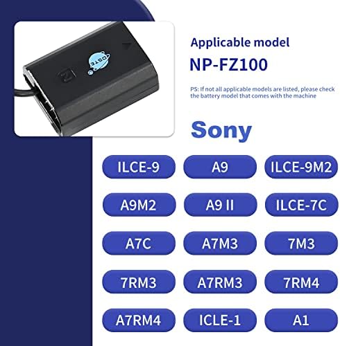 DSTE AC-FZ100 AC Power Adapter NP-FZ100 Dummy Battery комплет компатибилен за Sony α1 A7R3 A7R III α7R III α7R3 алфа 9 алфа 9R алфа A9S алфа 9S камери како A7RM3