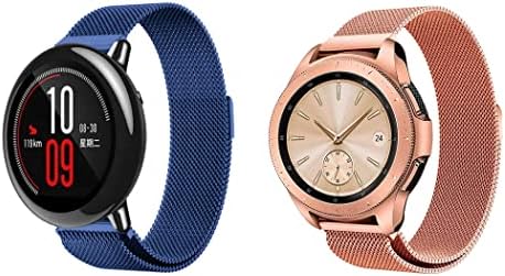 Еден ехелон Брза за часовници за часовници компатибилен со Samsung Galaxy Watch 5 Steel Metal Mesh Replement Strap, пакет од 2