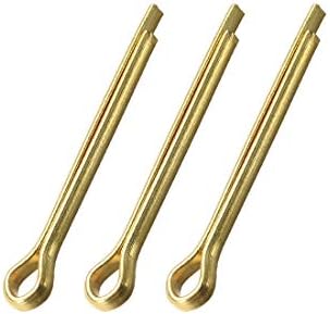 Uxcell Split Cotter Pin - 4mm x 40mm цврст месинг 2 -излез златен тон за прицврстувач за прицврстувач 3 парчиња