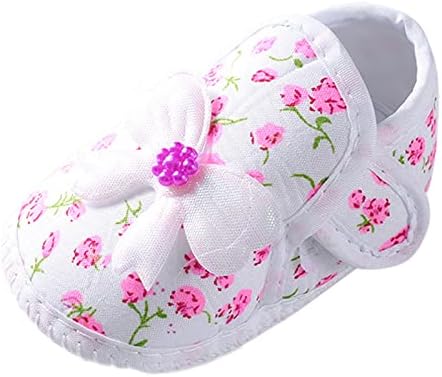 Бебе девојки меки чевли за мали деца за новороденчиња чевли чевли лак принцези чевли сандали куглани чевли за фустани со рамни