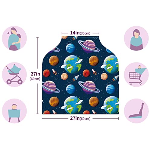 Бебе автомобилско седиште ги опфаќа планетите вселенски ракета Универзум, медицинска сестра за доење на шамија на шамија за шамија за бебиња,