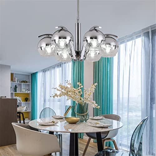Djhys стаклена ламба сјајни лустер осветлување дневна соба кујна затворен декор дома светлосни тела бакар хром метален дизајн