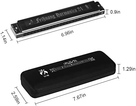 Најдобра Хармоника Ц Клуч 24 Дупки Големи Дијатонски Двојни Тремоло Почетни Хармоники За Продажба Додатоци За Музички Инструменти Црна Со Куќиште