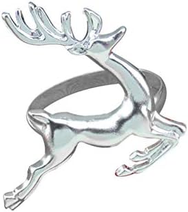 Doitool 1pc Божиќно елк елени прстени сребрени елегантни прстени за салфетка за трпезариска маса за свадбени приеми Денот на благодарноста