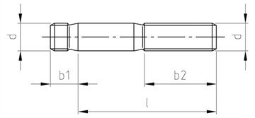 ДИН 938 метрички столпчиња, номинална должина M30x90mm, обичен центар, не'рѓосувачки челик А2