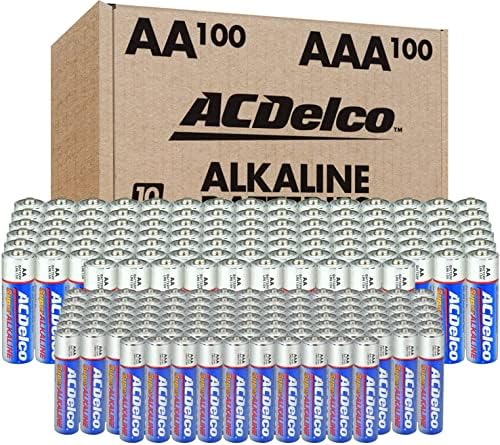 Powermax ACDelco aa и AAA 200-Брои Комбо Пакет Супер Алкални Батерии, 100-Брои секој &засилувач; 00-Броиter Батерии, Супер Алкална Батерија,