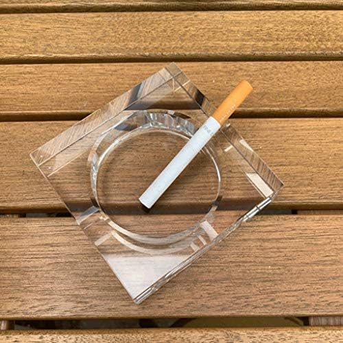 Срамежната стакло од стакло од црна боја/транспарентен плоштад пепелски додатоци за цигари за пушење во канцеларија за пушење
