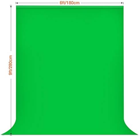 Дајкер Фото Видео студио 8,5 x 10ft Зелен екран Заднини за заднини, систем за поддршка на позадина со 6 x9ft muslin chromakey позадина за портрет,