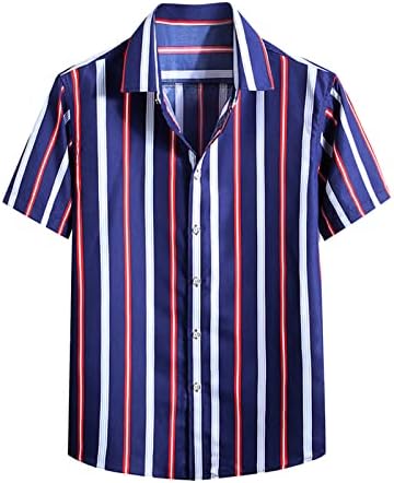 XXBR гроздобер кошули за мажи шарени кратки ракави хавајски кошула лето копче надолу маица опуштено-вклопувачки обични плажа врвови мажи ткаени камизолни резервоар
